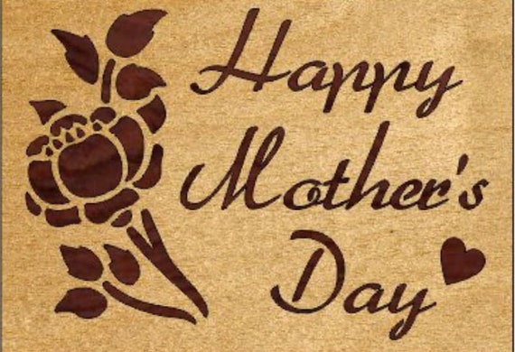 Wooden Happy Mothers day plaque made from Plywood with (free) stand