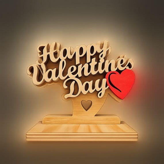 Handmade Wooden Valentine’s Sign with Heart