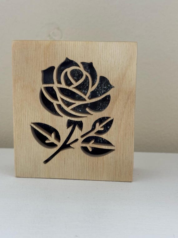 Floral Jewellery Box with Silver Fabric Lining | Handmade Wooden Trinket Box