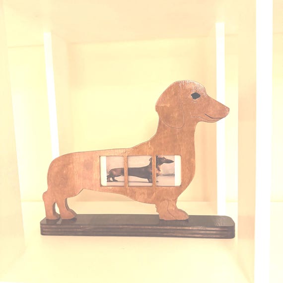Handmade Wooden Dachshund Photo Frame – Sausage Dog Picture Display – Dog Lover Gift – Personalised Pet Keepsake