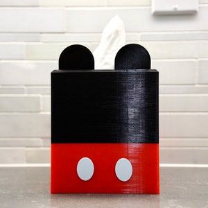 Mickey inspired tissue box cover for standard square small tissue boxes - 3D printed