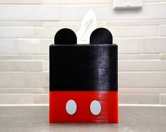 Mickey inspired tissue box cover for standard square small tissue boxes - 3D printed