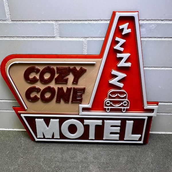 Disney Pixar Cars inspired sign - Cozy Cone Motel - 3D printed