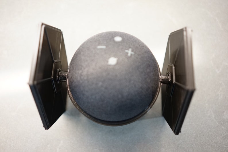 Star Wars Tie Fighter inspired Amazon Echo Dot 4th or 5th gen speaker holder stand 3D printed immagine 7