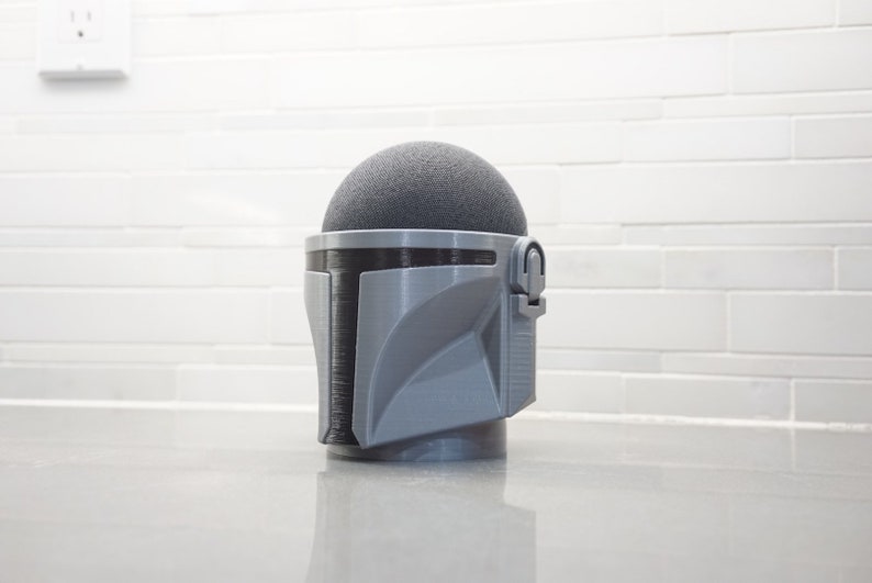 Mandalorian inspired Amazon Echo Dot 4th or 5th gen speaker holder stand Alexa enabled smart home speaker 3D printed 1pc immagine 3