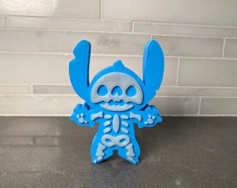 Disney Stitch Skeleton inspired glow in the dark home decor ornament