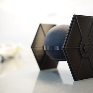 Star Wars Tie Fighter inspired Amazon Echo Dot 4th or 5th gen speaker holder stand 3D printed immagine 5