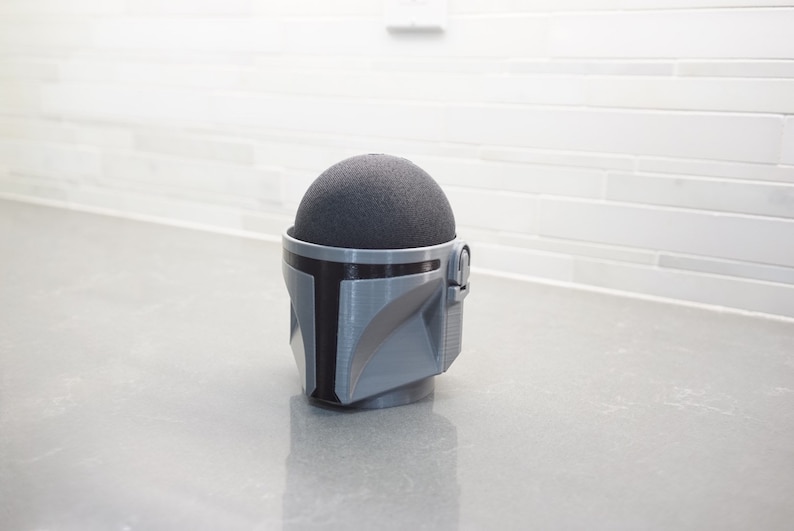 Mandalorian inspired Amazon Echo Dot 4th or 5th gen speaker holder stand Alexa enabled smart home speaker 3D printed 1pc immagine 5