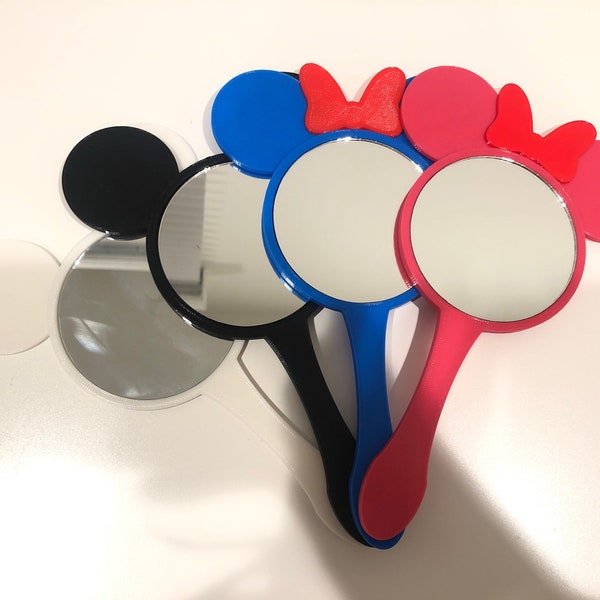 Miroir à main inspiré de Mickey et Minnie - imprimé en 3D