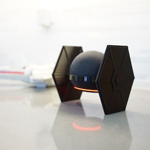 Star Wars Tie Fighter inspired Amazon Echo Dot 4th or 5th gen speaker holder stand 3D printed immagine 6
