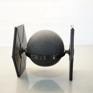 Star Wars Tie Fighter inspired Amazon Echo Dot 4th or 5th gen speaker holder stand 3D printed immagine 2