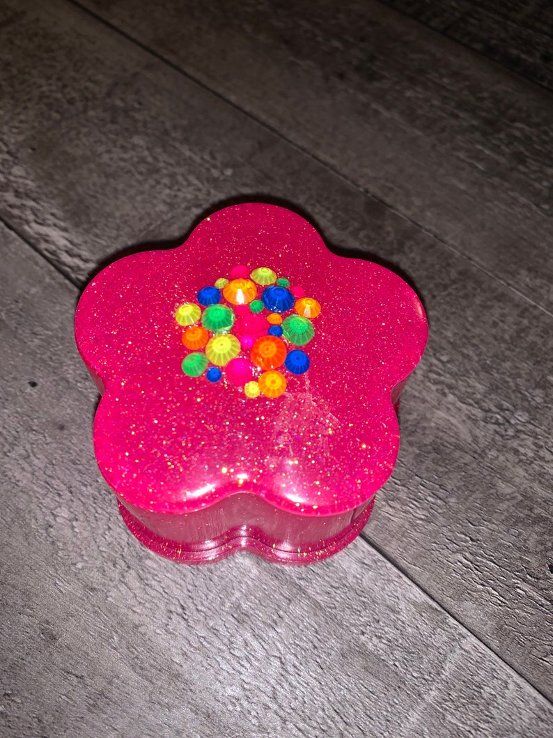 Resin Trinket Dish With Rhinestone Detail