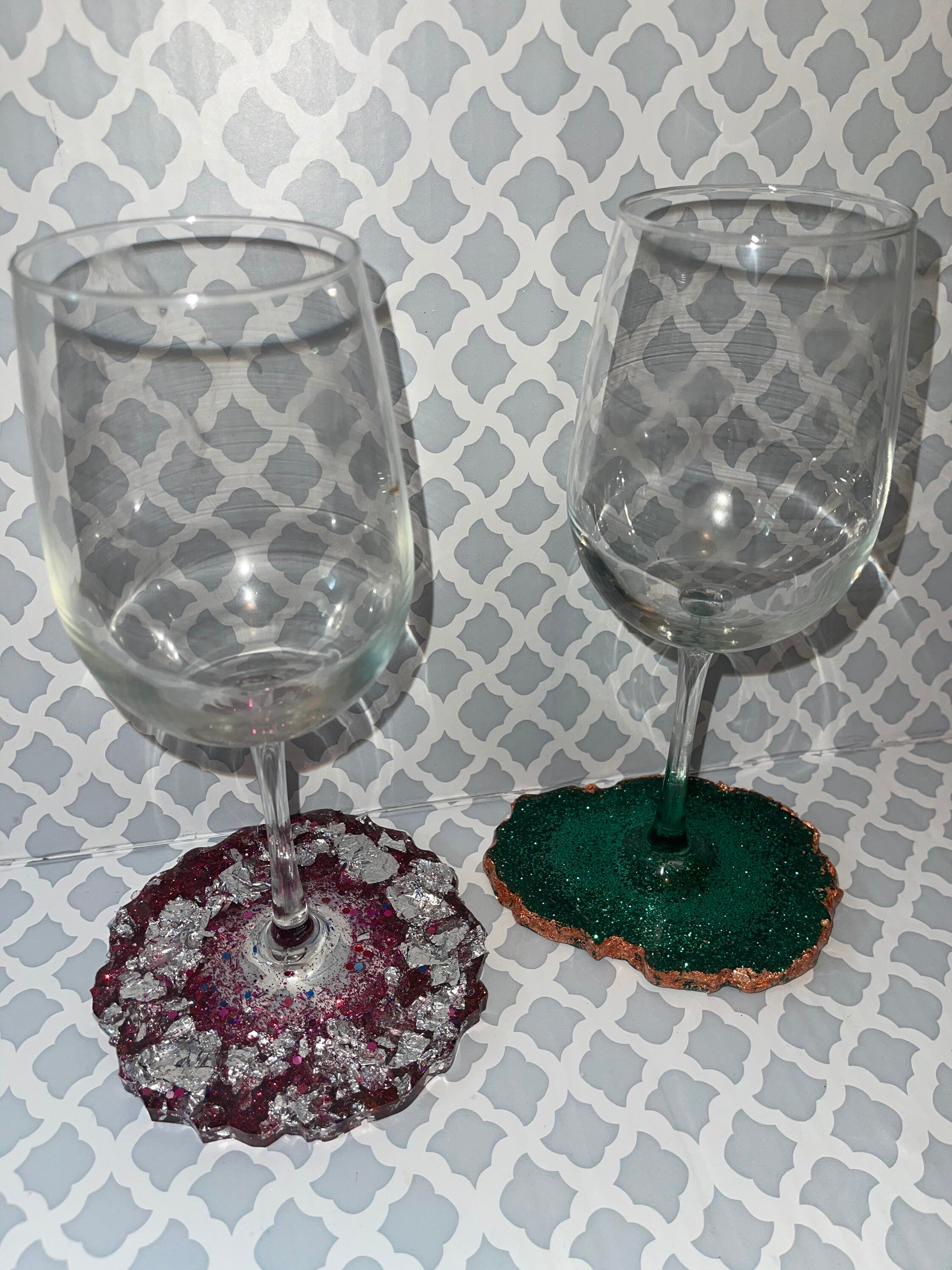 Geode Resin Custom Wine Glasses Etsy
