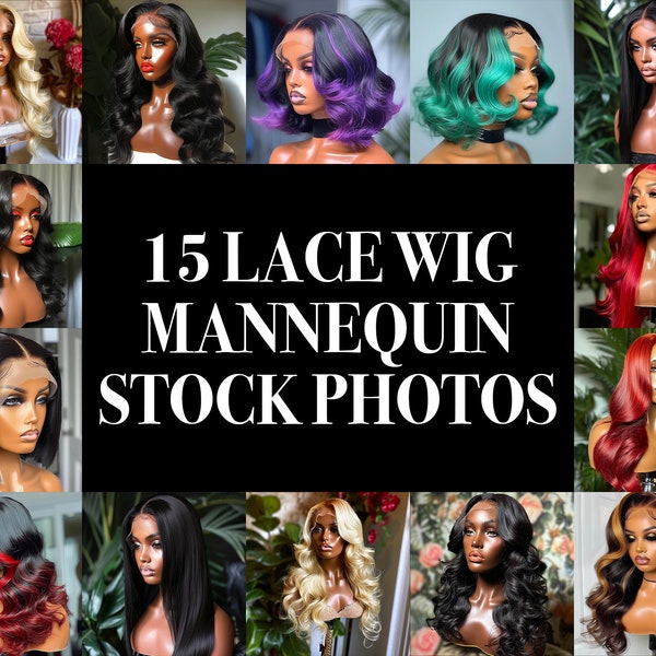 15 Lace Front Wig Mannequin Stock Photos, Black African American Model Stock Images, Black Women Lace Wig Stock Images, Wig Mannequin Head