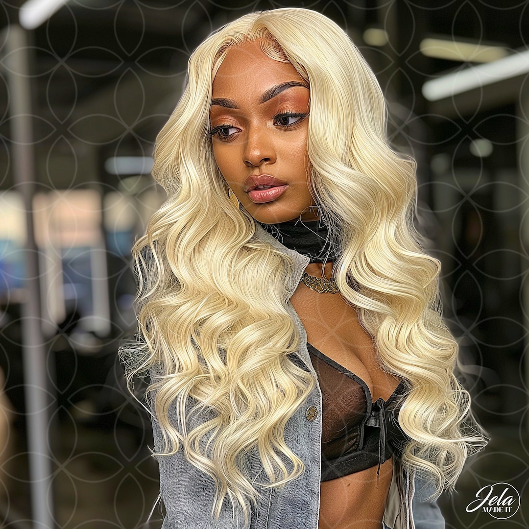 Black African American Beauty Blonde 613 Lace Hair Wig Stock  display picture 3