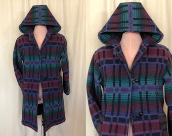 Beautiful Rare Vintage 1980s Jewel Tone L.L. Bean Women's Winter Overcoat