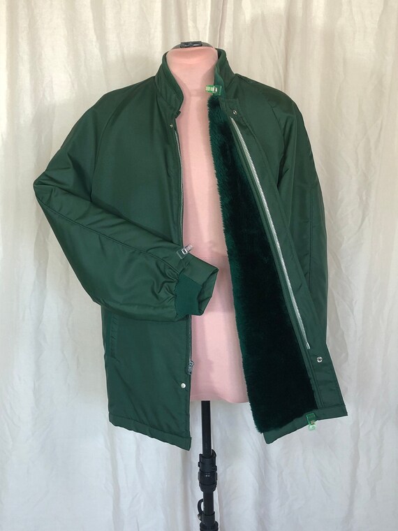 1970s Forest Green Vintage Sears Men's Coat Faux … - image 2