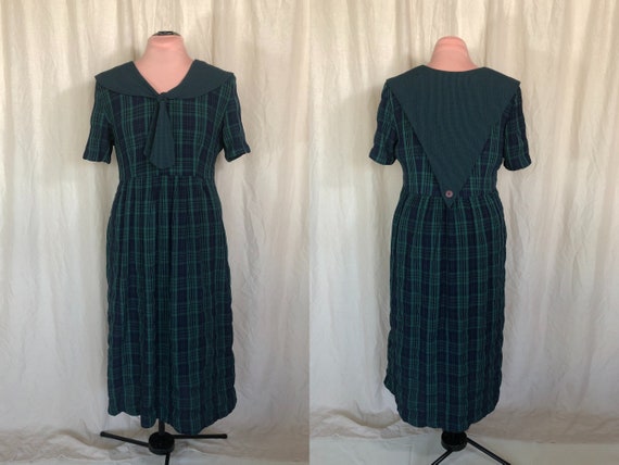 1980s Miss Dorby Forest Green and Navy School Gir… - image 1