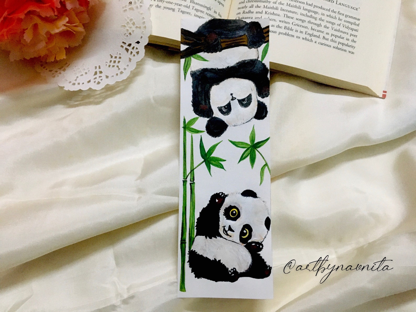 Set of 2 Panda Bookmarks for Kids Hand Painted bookmarks | Etsy