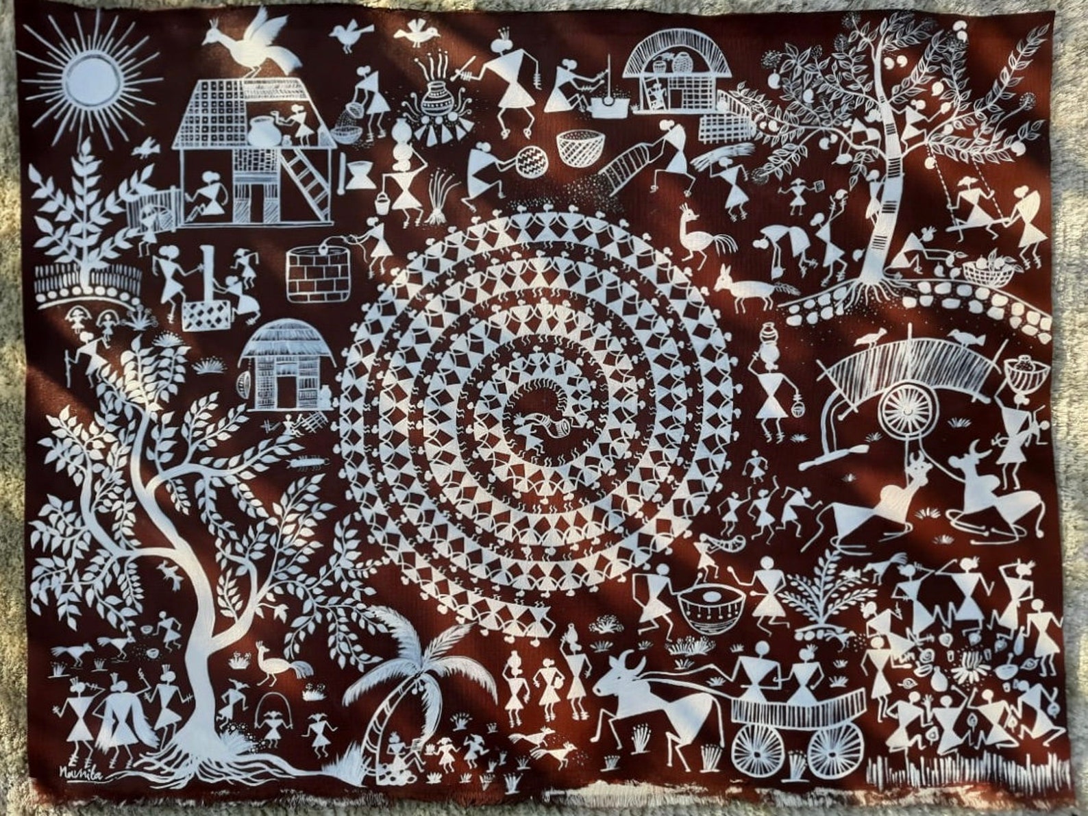 Warli Painting Indian Folk Art Indian Culture Painting Etsy