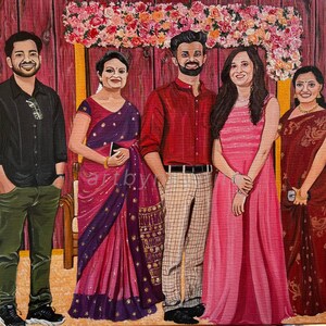 Original Family Portrait Painting, Custom Painting, Family Portrait from Photo, Canvas Paintings, Gift for Family, Memory Gifts, Portraits image 4
