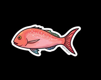 Snapper Fish Sticker: New Zealand Marine Art, Waterproof Vinyl
