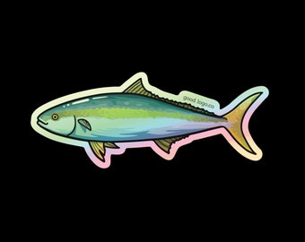 Holographic Kingfish Sticker, New Zealand Fish Decal