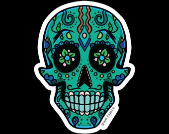 The Blue Sugar Skull Sticker
