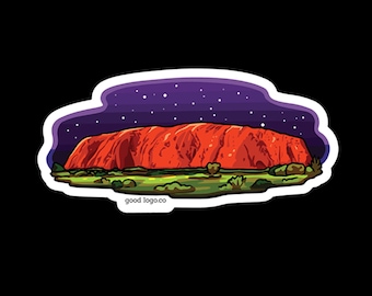 Uluru by Night Sticker: Australian Landmark, Waterproof Vinyl