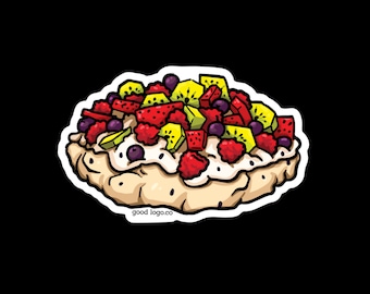 Pavlova Sticker: New Zealand Australia Dessert, Waterproof Vinyl