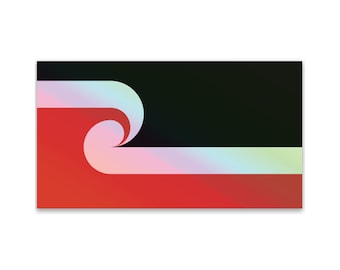 Holographic Maori Flag Vinyl Sticker, New Zealand NZ, Waterproof