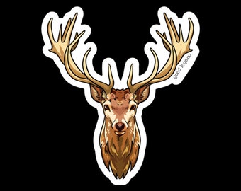 Red Stag Deer Sticker: Waterproof Vinyl New Zealand Souvenir
