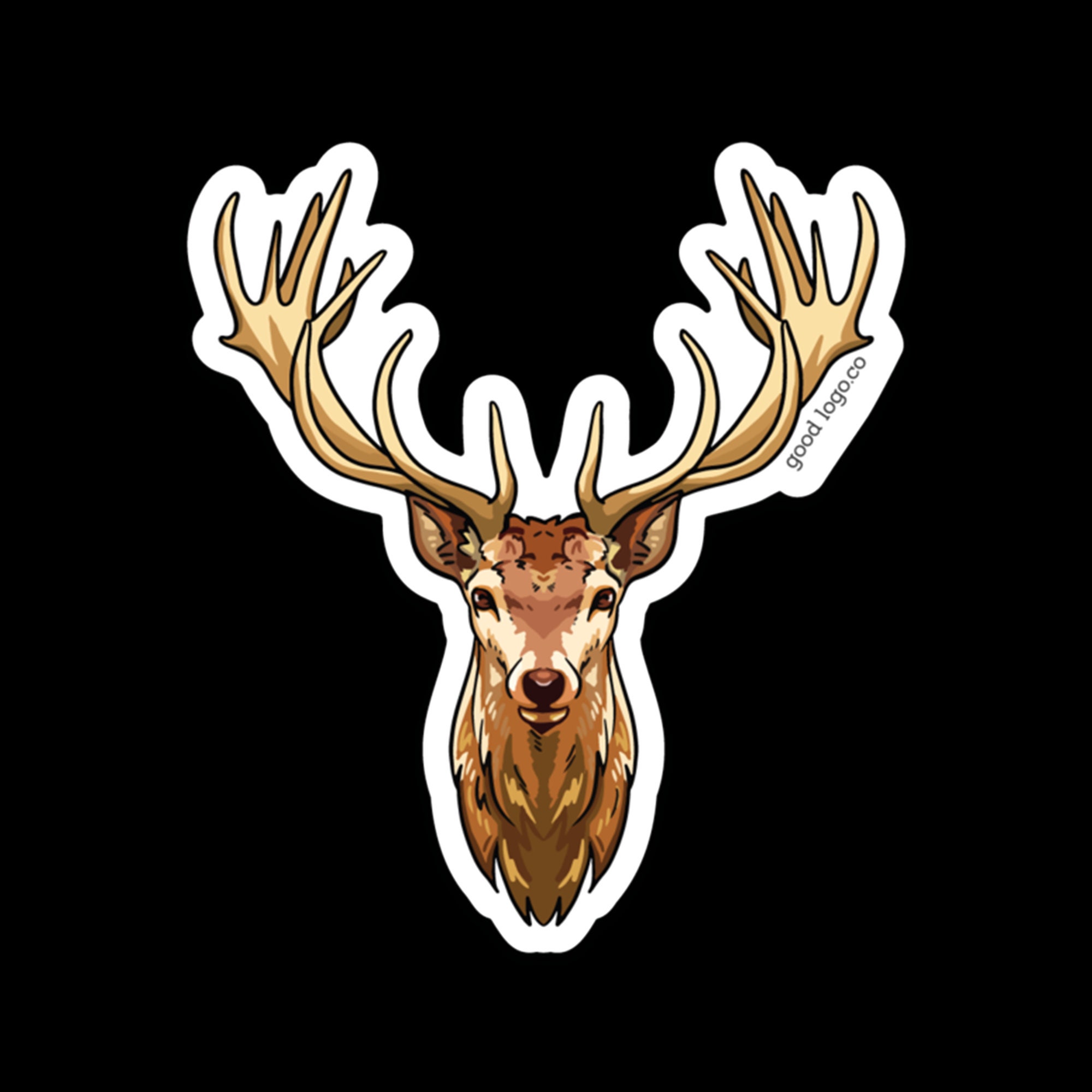 The Red Stag Sticker | Etsy