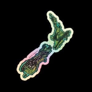 The Holographic Aotearoa New Zealand Sticker, New Zealand Sticker, NZ Sticker