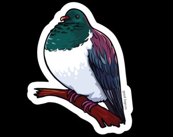 Kererū Sticker: New Zealand Wood Pigeon, Waterproof Vinyl (3x2.5 in)