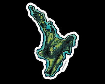 North Island of New Zealand Sticker, Waterproof Sticker
