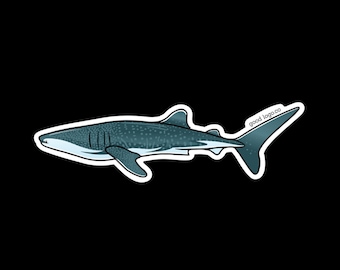 Whale Shark Sticker: Waterproof Vinyl Decal (1.2 x 3.7 in)
