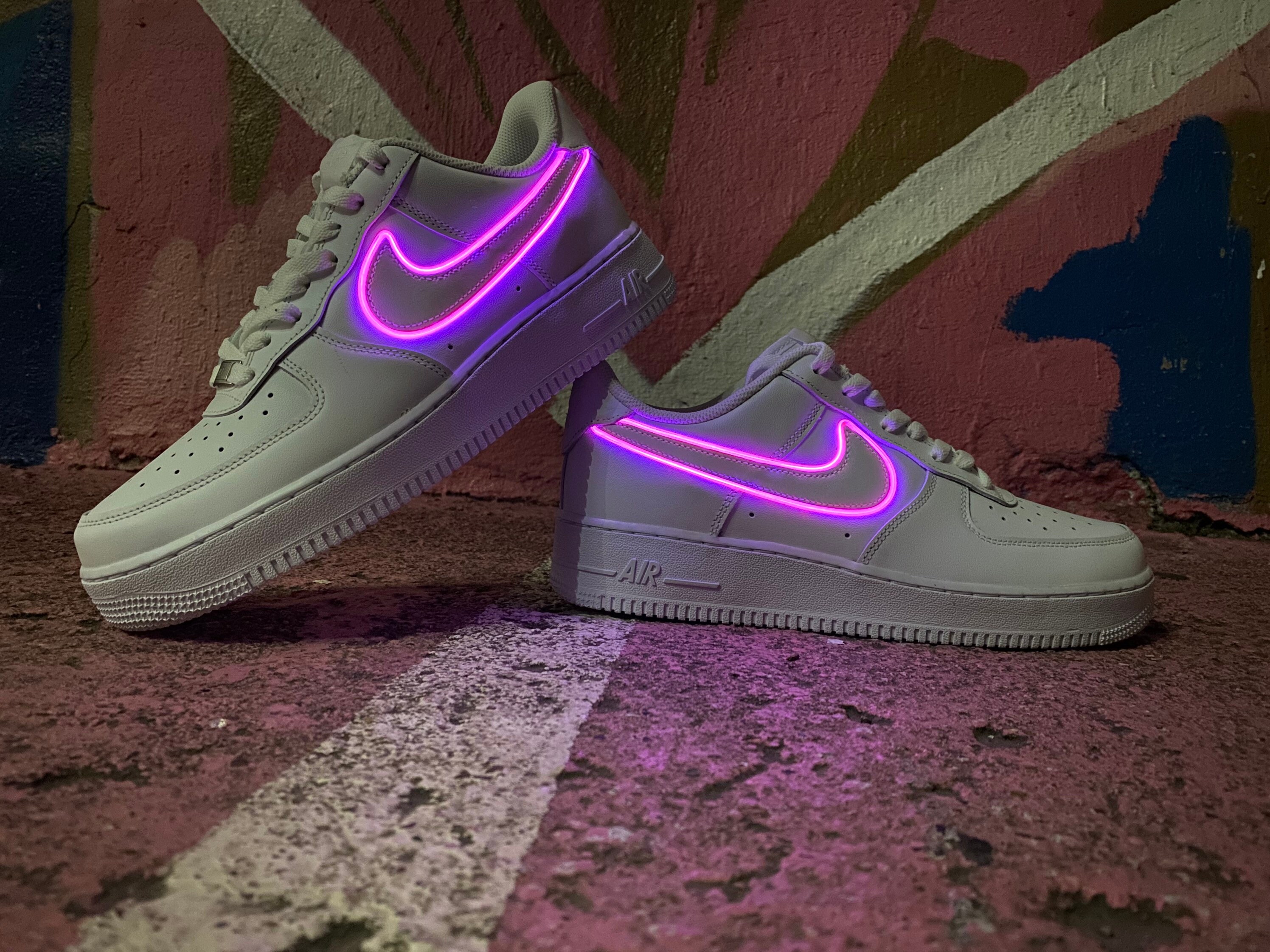 Nike Air Force 1 Light Up Electric PINK. One button controlled | Etsy