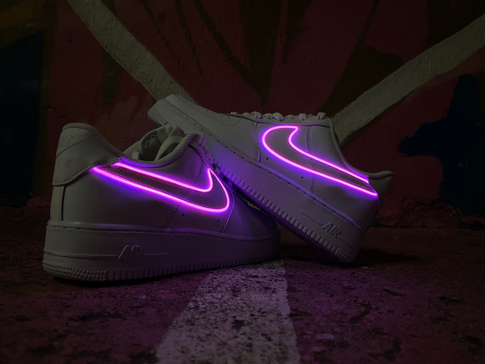 Nike Air Force 1 Light up Electric PINK. One Button Controlled | Etsy