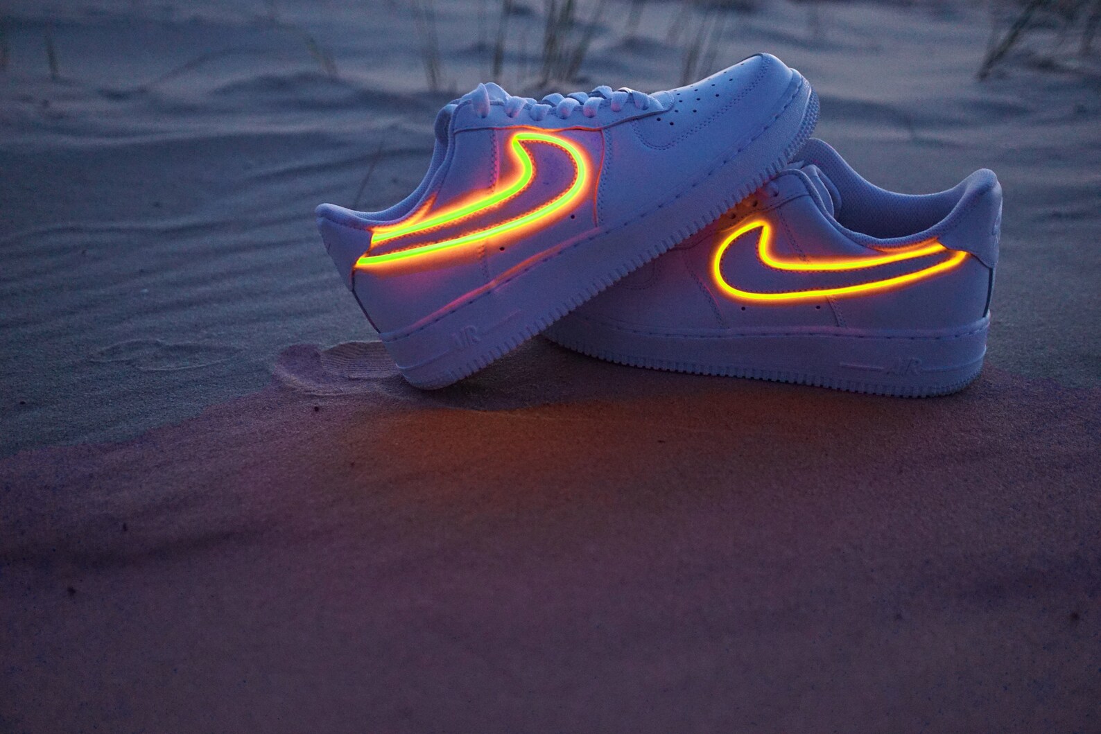 Custom Light Up Nike Air Force 1's07 Electric YELLOW. One | Etsy