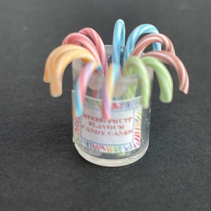 1/12TH SCALE Dolls House Candy Canes - Mixed Colours / fruit flavours