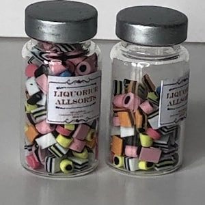 1/12ª ESCALA Casa de Muñecas Tarro de Dulces - Regaliz Todo Tipo