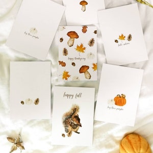 Ensemble de cartes d’automne, cartes de vœux d’automne faites à la main, cadeau d’anniversaire d’automne pour elle, cadeaux d’anniversaire d’octobre pour femme, ensemble de cartes de Thanksgiving, pack