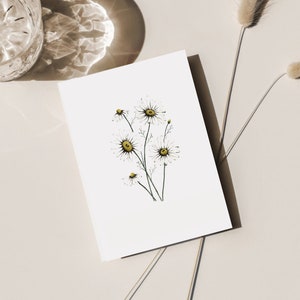 Handgemaakte wenskaarten Aquarel, kaart met bloemen, gewoon omdat wenskaart, kaart voor oma, beterschap Cadeau voor vrouwen, madeliefjes