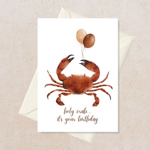 Carte d'anniversaire crabe, carte d'anniversaire drôle pour elle, cadeau amusant pour des amis, carte de joyeux anniversaire collègue, crabe sacré, carte drôle du 30e anniversaire
