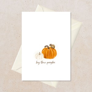 Carte de vœux de citrouille, carte d’animal, cadeau d’anniversaire d’automne pour femmes, carte de vœux d’automne, carte de citrouille Hey There, cadeaux d’anniversaire d’octobre pour elle