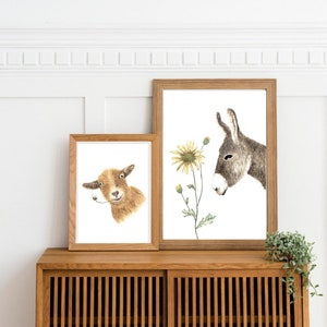 Goat Art, Christmas gifts for farmers, Woodland Animal Art Print, Room Decor Aesthetic Cottagecore, Farm Animals Decor, Birthday Gift for image 5