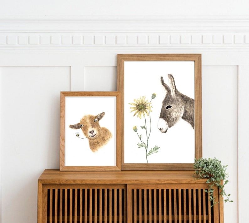 Goat Art, Christmas gifts for farmers, Woodland Animal Art Print, Room Decor Aesthetic Cottagecore, Farm Animals Decor, Birthday Gift for image 5