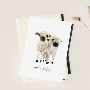 Carte de Pâques pour petit ami, cadeau de vacances de Pâques pour fille, cartes de Pâques faites à la main, cartes de printemps aquarelle, idées cadeaux de Pâques pour les femmes, moutons