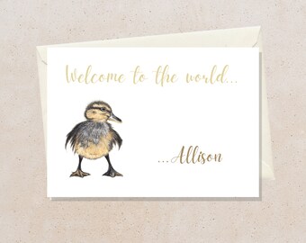 New Baby Card Personalized, New Baby Gift for Parents, Personalised Baby Shower Card, Animal Card, Baby Card With Name, Welcome Baby Card